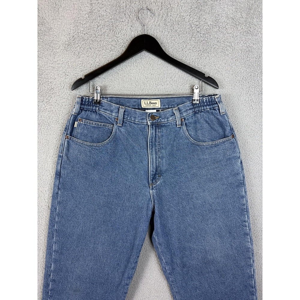 L.L. Bean Jeans Mens 36x29 Blue Comfort Waist Flannel Lined Relaxed Fit DWJ91